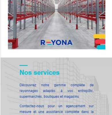 Site Web pour une société de Rayonnage et d’agencement